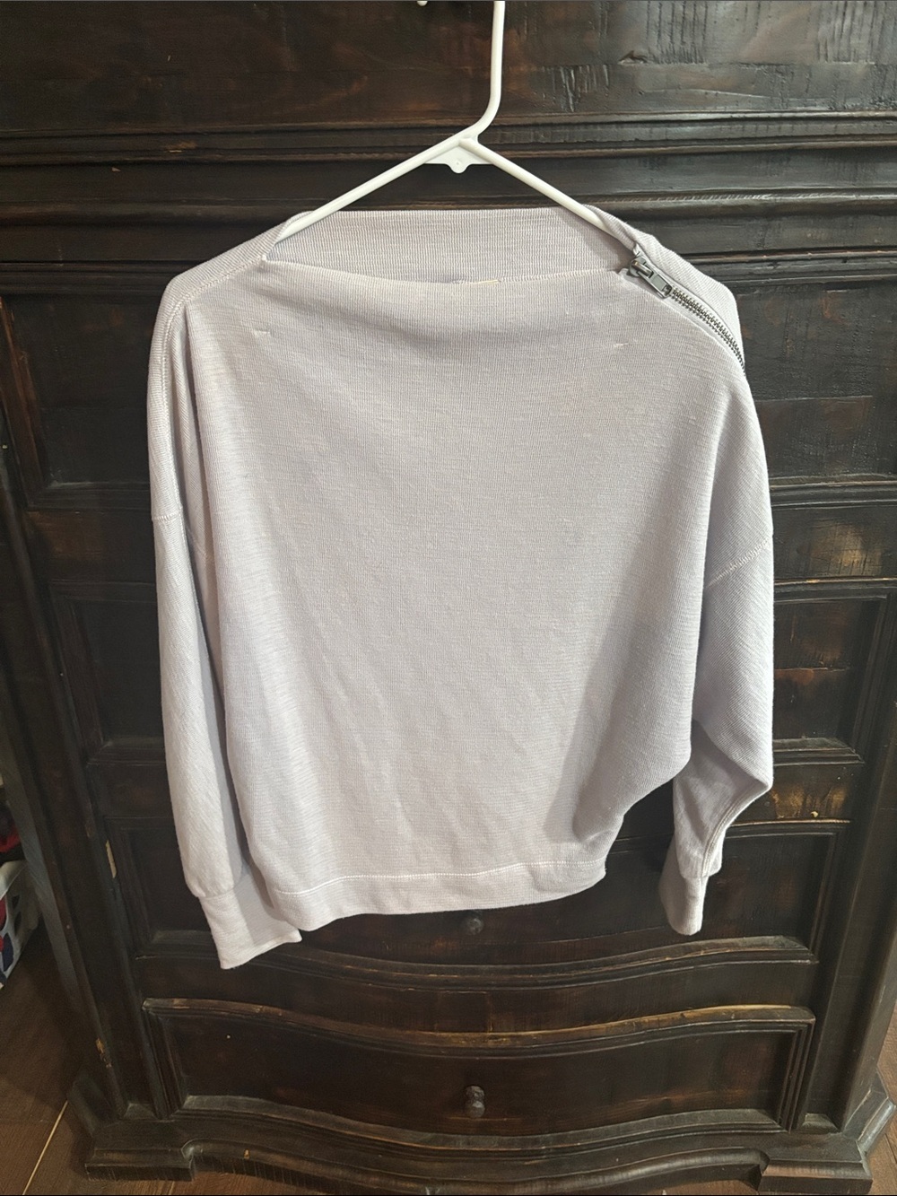 We The Free Nikala Zip Shoulder Light Lavender Thermal Blend Over-sized size XS